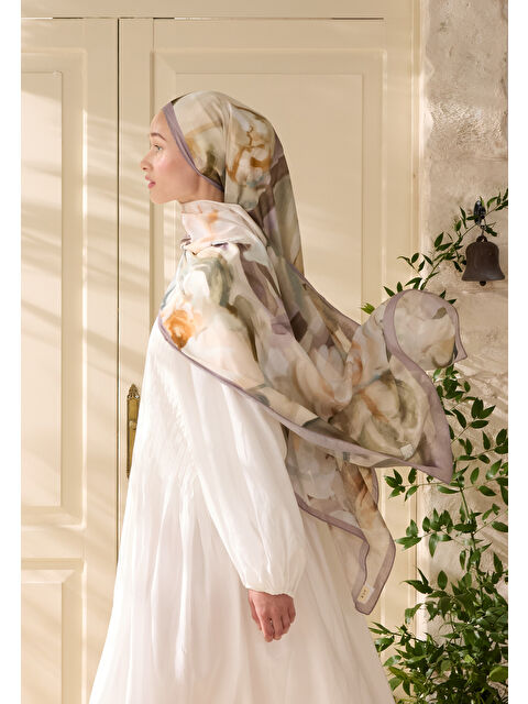 Fresh Scarfs Gardenıa Desen Rami Şal Soft Leylak