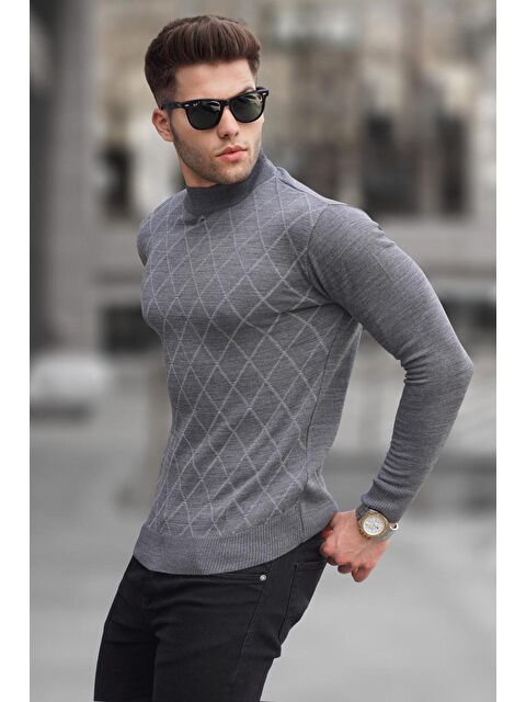 Madmext Antrasit Balıkçı Yaka Triko Kazak 5785 - S000031507-29666