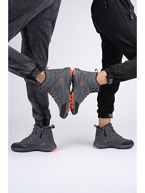 Muggo İZLAND Unisex Trekking Outdoor Bağcıklı Yandan Fermuarlı Kışlık Bot - S000133049-33408