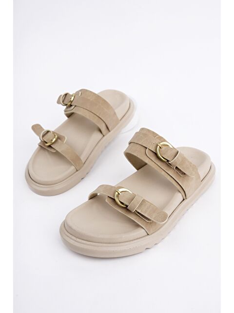 Muggo OVELA Çift Bantlı Ayarlanabilir Kemerli Günlük Kadın Terlik - S000350177-19928