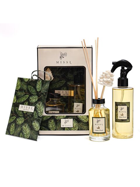 Missi Yılbaşı Amber Wood Hediye Seti (Oda Kokusu- Oda Spreyi-Kokulu Zarf) - S000452274-18194