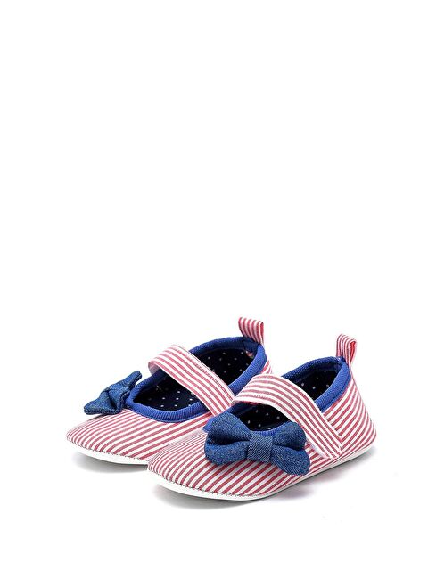 First Step Kurdeleli Çizgili Bebek Patik-KIRMIZI-G-2293 - S000056371-20045