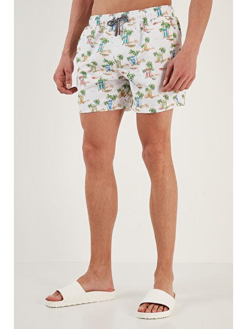 Buratti Desenli Deniz Şortu Belden Bağlamalı Cepli Mayo Short 380041 - S000008331-20063