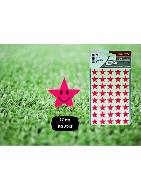 Tanex TNX-306 Flo Yıldız Pembe Gülen  Etiketi 17 Mm 80 Adet - S000079898-20024