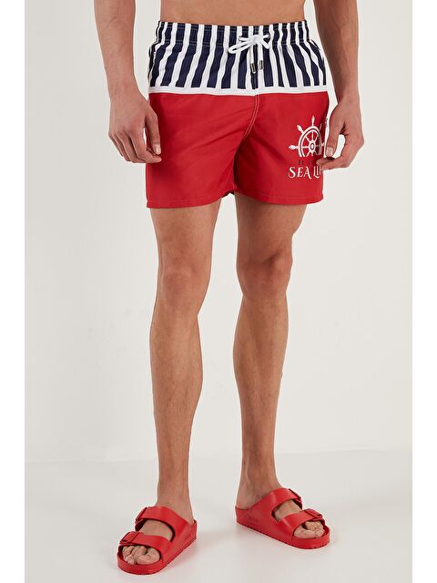 Buratti Desenli Deniz Şortu Belden Bağlamalı Cepli Mayo Short 380K917 - S000008328-20045