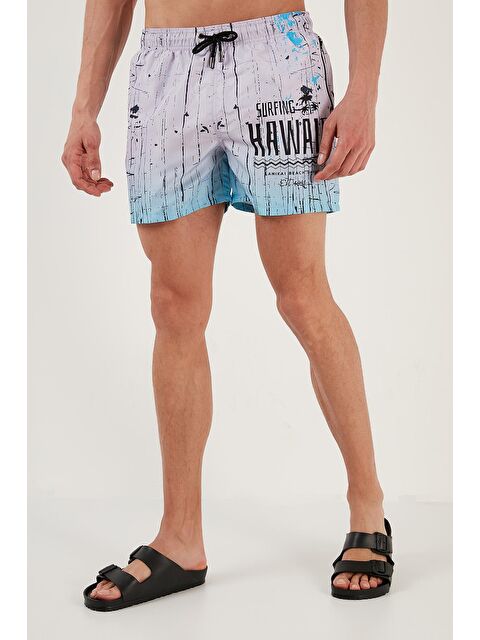 Buratti Desenli Deniz Şortu Belden Bağlamalı Cepli Mayo Short 380K917 - S000008328-20055