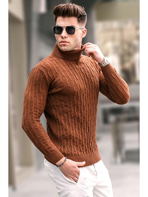 Madmext Camel Balıkçı Yaka Triko Kazak 5759 - S000031513-20472