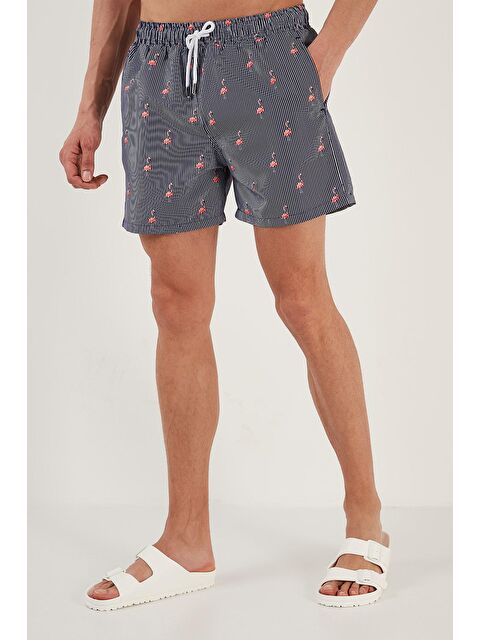 Buratti Desenli Deniz Şortu Belden Bağlamalı Cepli Mayo Short 380M388 - S000008329-21164