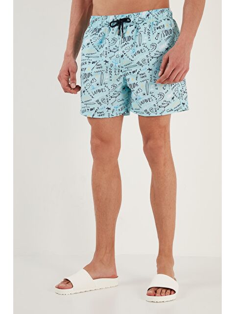 Buratti Yazı Baskılı Deniz Şortu Belden Bağlamalı Cepli Mayo Short 380M411 - S000008327-20055