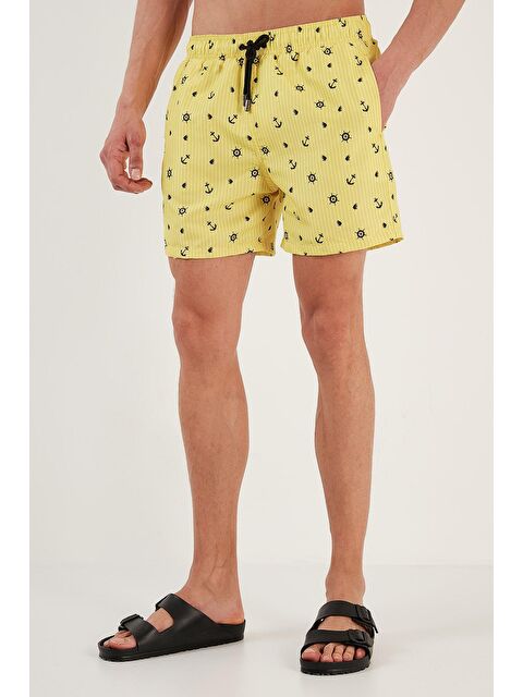 Buratti Desenli Deniz Şortu Belden Bağlamalı Cepli Mayo Short 380M427 - S000008326-20072