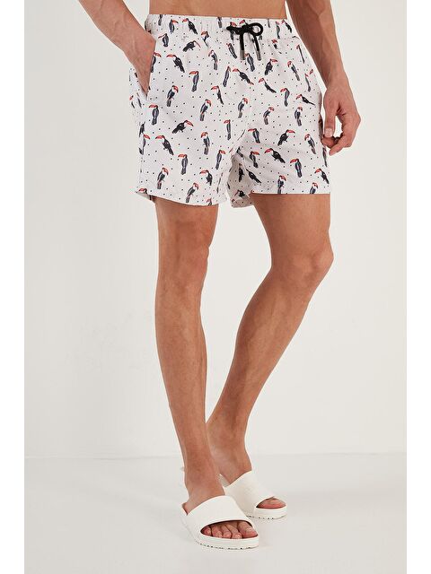 Buratti Desenli Deniz Şortu Belden Bağlamalı Cepli Mayo Short 380M465 - S000008341-19965