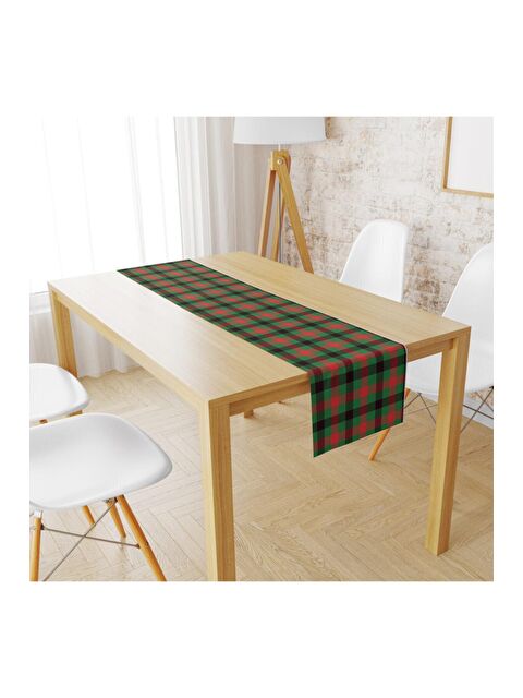 Evmila Kadife Kumaş Kırmızı Yeşil Ekose Runnur Modeli 1051 40x140 cm - S000088647-23173