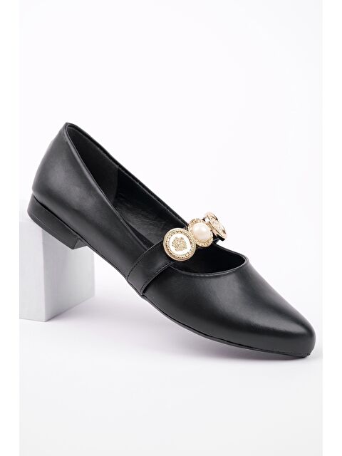 Muggo POENA Broş Detaylı Tek Bantlı Günlük Kadın Babet - S000350685-19351