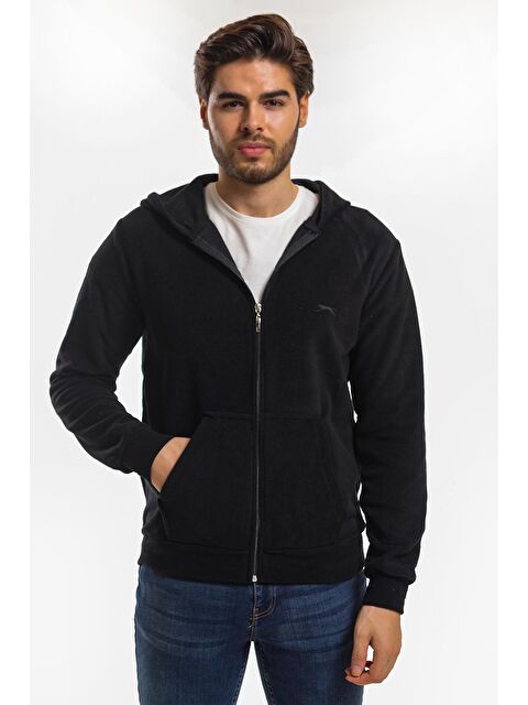 SLAZENGER SAMSON Erkek Fermuarlı Sweatshirt Siyah - S000015314-19351