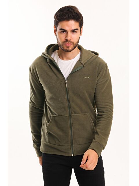 SLAZENGER SAMSON Erkek Fermuarlı Sweatshirt Haki - S000015321-18547