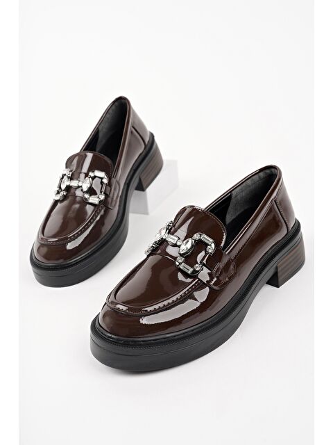 Muggo CARMENTA Kadın Loafer Kalın Taban Tokalı Günlük Casual Makosen Ayakkabı - S000350242-19951