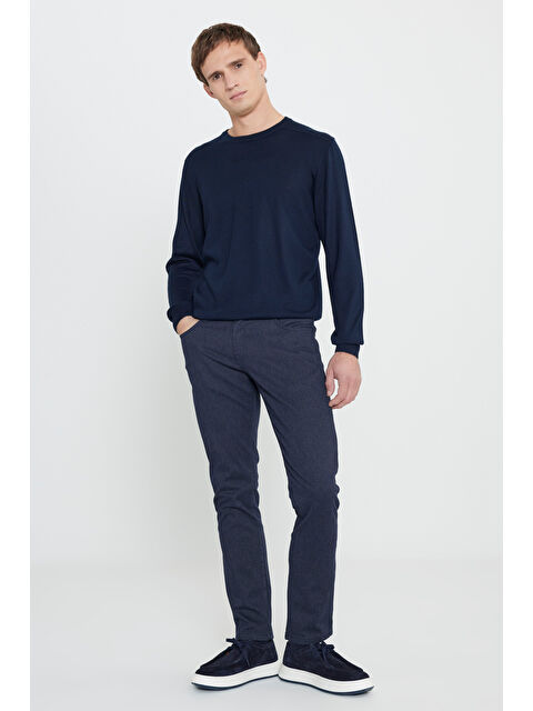 Altınyıldız Classics Erkek Lacivert Slim Fit Dar Kesim Pamuklu Esnek Pantolon - S000402564-21164