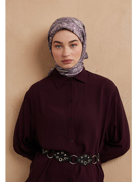 Fresh Scarfs Amora Desen Pamuk İpek Eşarp Lavanta