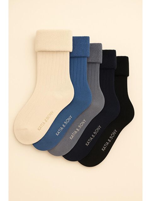Katia And Bony 5'li Paket Çocuk Kalın Havlu Soket Çorap Blue Mix - S000144463-21164