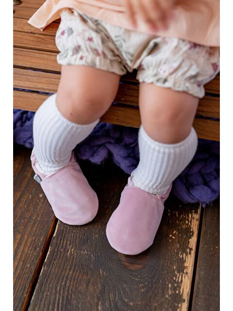 First Step Pamuk Astarlı Kadife Kaydırmaz Taban Patik-TOZ PEMBE-F-847 - S000061230-20024