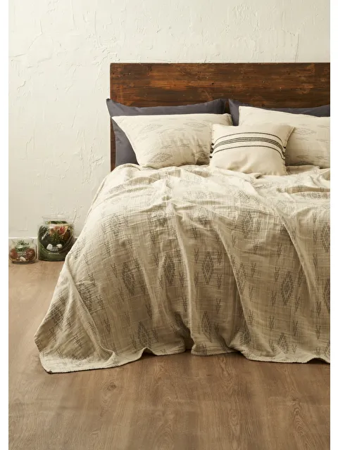 Bella Maison %100 Pamuk Merlin Çift Kişilik Yatak Örtüsü Seti Yeşil (240x260 cm) - S000397288-20600