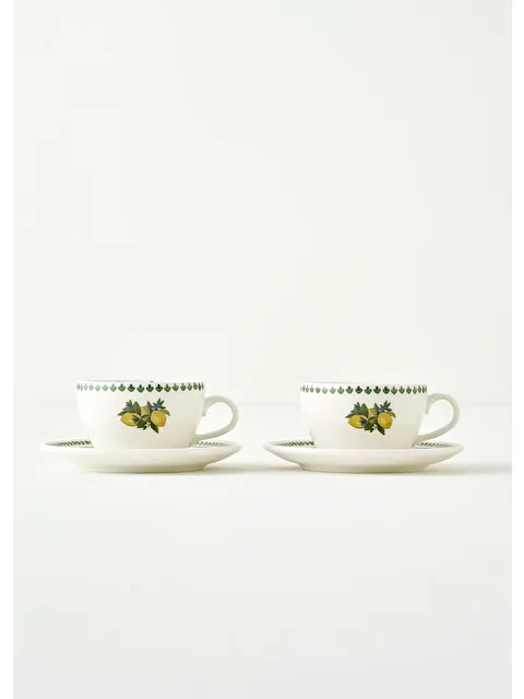 Bella Maison Limonlu Porselen 2'li Çay Fincanı Seti (270 cc) - S000378646-23173