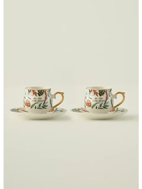 Bella Maison Leaf Porselen 2'li Kahve Fincanı Seti (120 cc) - S000489706-23173