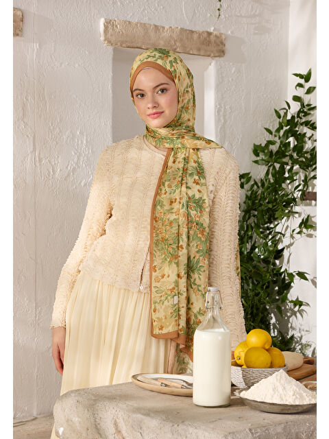 Fresh Scarfs Emmett Desen Rami Şal Tarçın Kabuğu