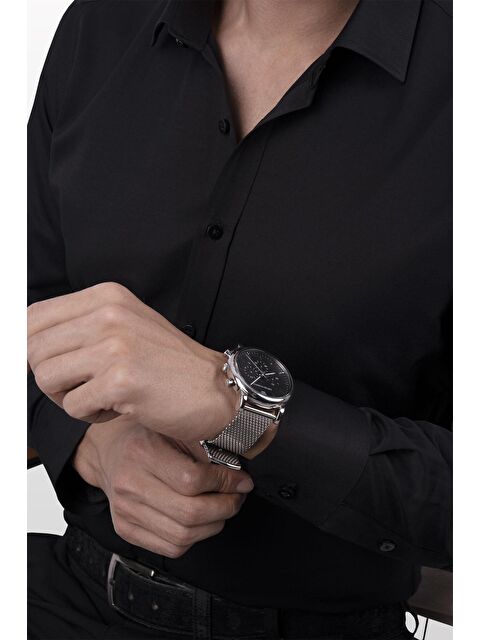 Etikmen Siyah Saten Slimfit Erkek Gömlek - S000121508-19351