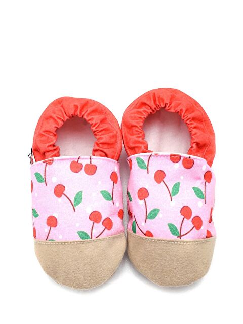 First Step Pamuk Astarlı Kaydırmaz Taban Patik-KİRAZ, Ev Botu Terliği Kreş Ayakkabısı Panduf F-830 - S000061239-20045