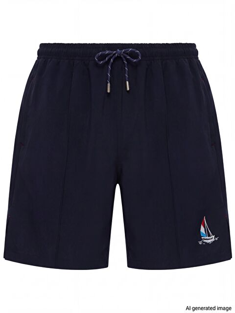 Haşema Yelken Nakışlı Lacivert Erkek Kısa Havuz Ve Deniz Şortu 5064 - S000388200-21164