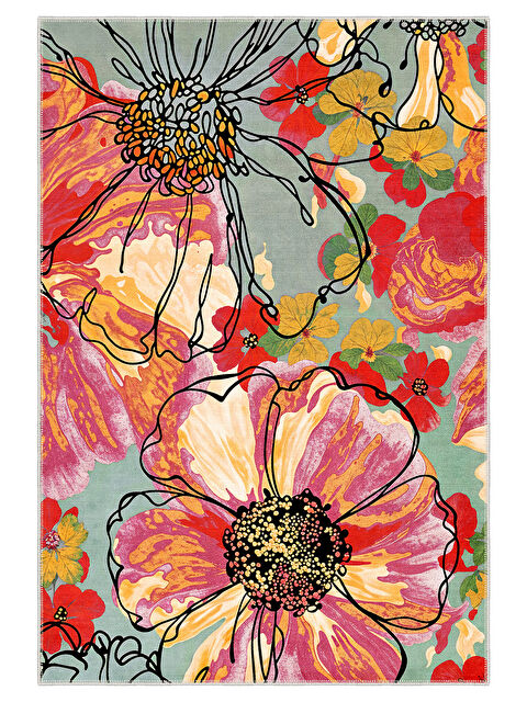 Homefesto Modern Dekoratif Yıkanabilir Kaymaz Taban Halı – İnce, Yumuşak Salon Halısı, Mutfak Halısı ve Yolluk - S000441567-20024