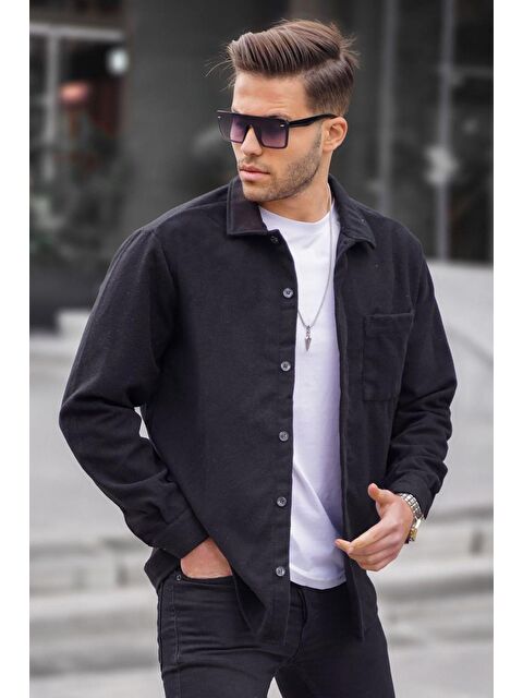Madmext Siyah Regular Fit %100 Pamuk Oduncu Gömlek 5580 - S000029429-19351