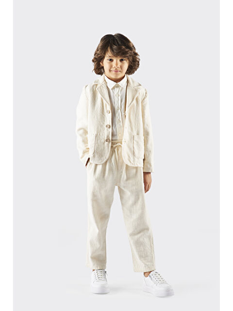 Panço Erkek Çocuk Düğme Detaylı Bej Ceket - S000269803-19928