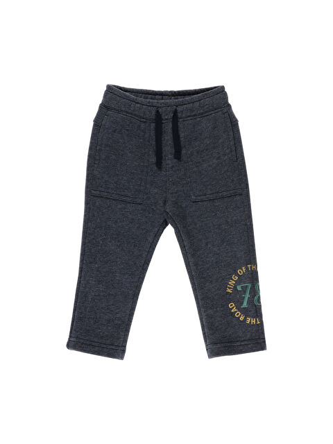 Panço Erkek Bebek Nakışlı Lacivert Eşofman Altı