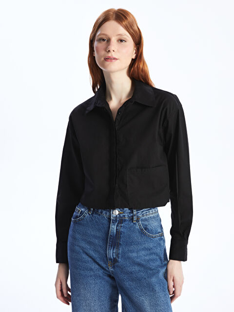 KOOR Siyah Crop Gömlek Bg101
