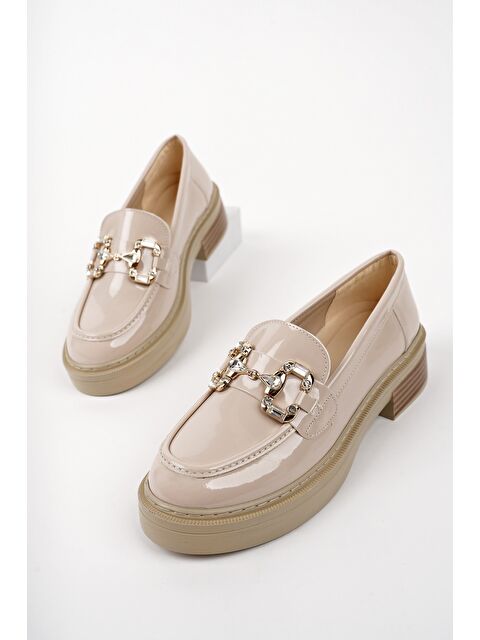 Muggo CARMENTA Kadın Loafer Kalın Taban Tokalı Günlük Casual Makosen Ayakkabı - S000350242-26407