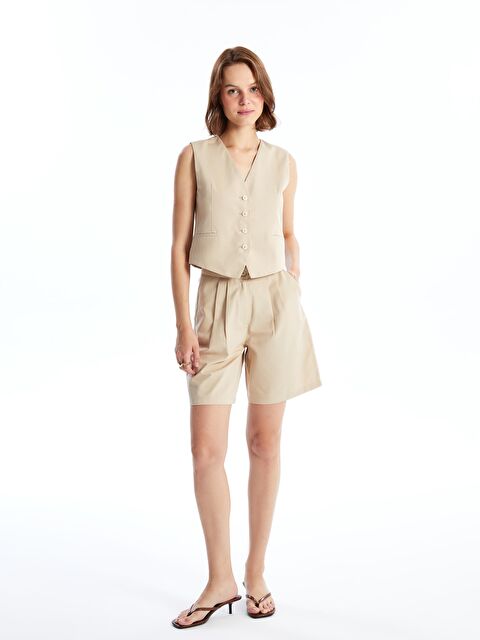 KOOR Bej Regular Dokuma Takım Yelek Bg111