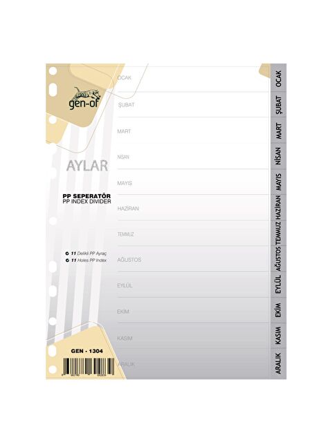 Gen-Of Ayraç Seperatör Türkçe 12 Ay (GEN-1304) - S000107564-20063