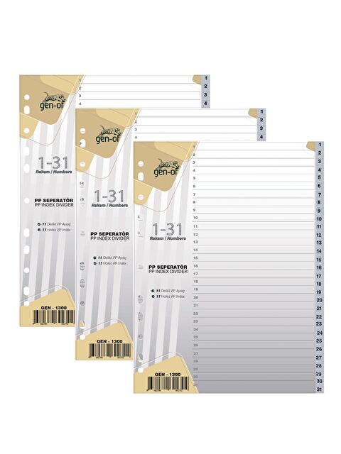 Gen-Of Ayraç Seperatör 1-31 Rakamlı 3 Adet (GEN-1300) - S000107568-20063