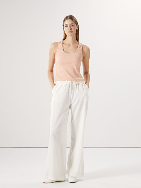 KOOR Nilüfer Krem Palazzo Pantolon