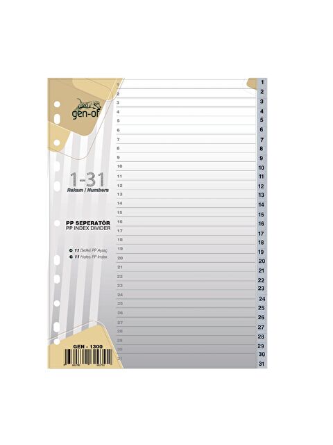 Gen-Of Ayraç Seperatör 1-31 Rakamlı (GEN-1300) - S000107572-20063