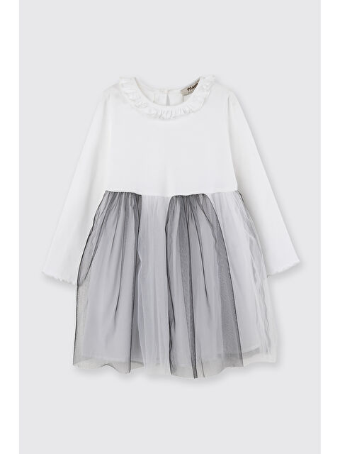 Panço Kız Çocuk Elbise Beyaz - S000471008-20063