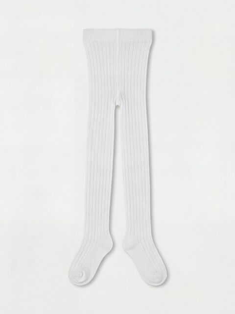 Civil Girls Derbili Düz 3-11 Yaş Külotlu Çorap - Beyaz 9-10 Yaş