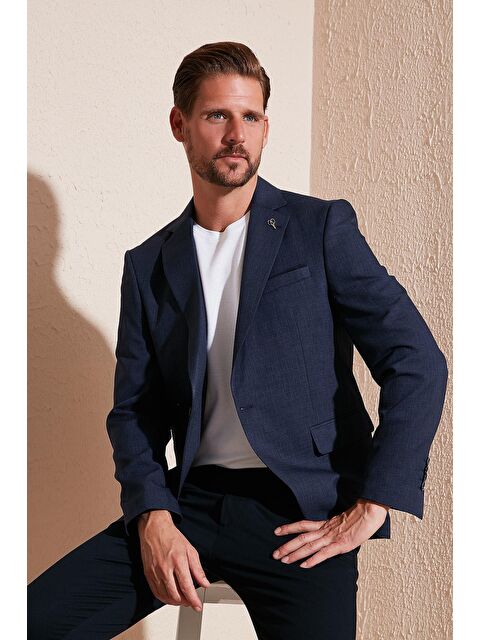 Buratti Slim Fit 6 Drop Tek Yırtmaçlı Blazer Erkek Ceket NİPOYE - S000000366-21164