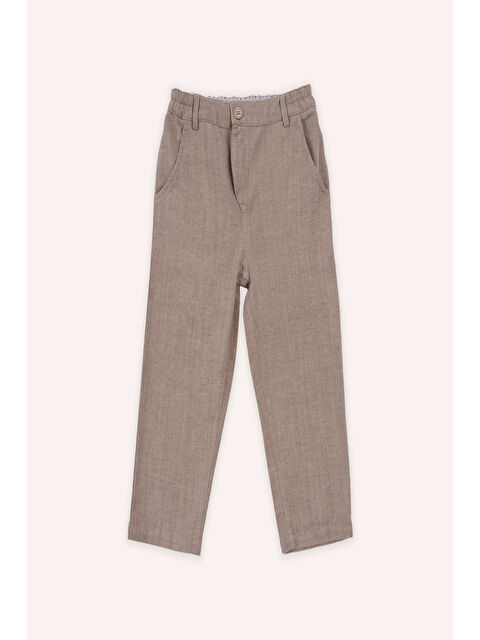 Panço Erkek Bebek Kahve Beli Lastikli Pantolon - S000419783-19413