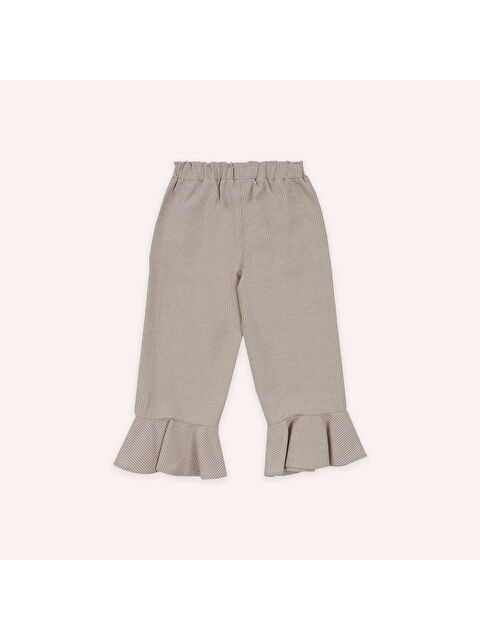 Panço Kız Bebek Paçası Fırfır Detaylı Bej Pantolon - S000419799-19928