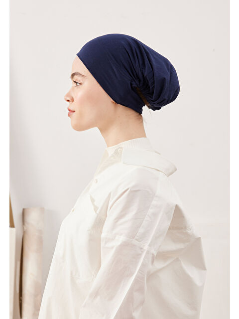 Fresh Scarfs Geniş Hacimli Pratik Bone Lacivert