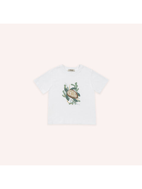 Panço Erkek Bebek Beyaz Baskılı Tişört - S000448706-20063