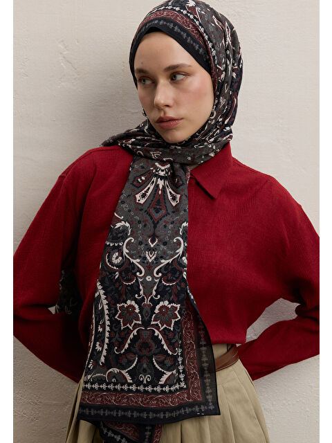 Fresh Scarfs Elegant Desen Şal Siyah